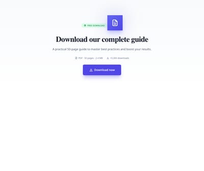 Screenshot of CTA Download template