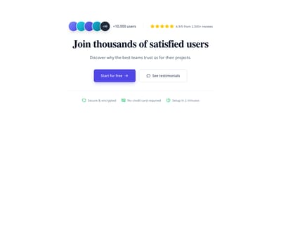Screenshot of CTA Social Proof template