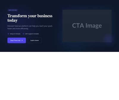 Screenshot of CTA with Image template