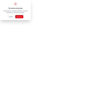 Screenshot of Dialog Error template