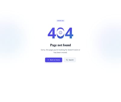 Screenshot of Error 404 template