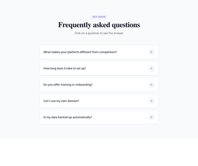 Screenshot of FAQ Accordion Icons template