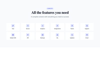 Screenshot of Features Grid Compact template