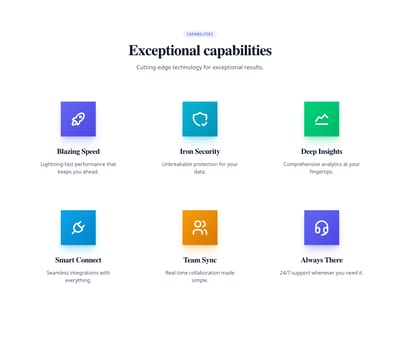 Screenshot of Features Grid Icons Large template