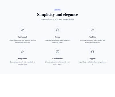 Screenshot of Features Grid Icons Outlined template