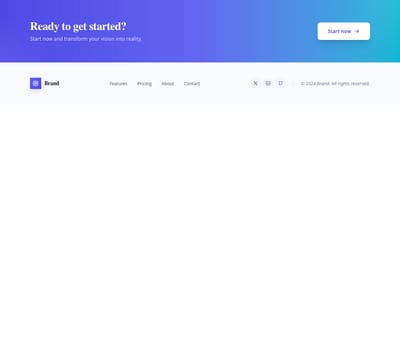 Screenshot of Footer with CTA template