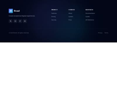 Screenshot of Footer Dark Premium template