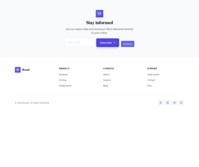 Screenshot of Footer Newsletter template