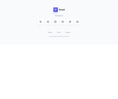 Screenshot of Footer Social Centered template