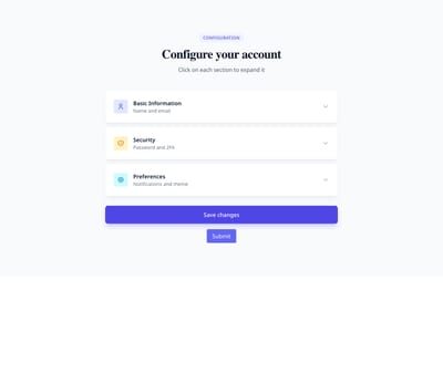 Screenshot of Form Accordion template