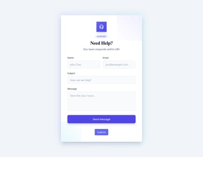 Screenshot of Form Card template