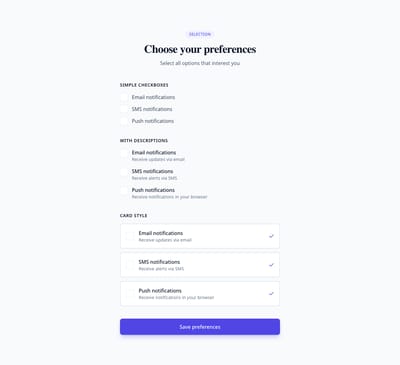 Screenshot of Form Checkbox Group template