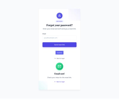 Screenshot of Form Forgot Password template