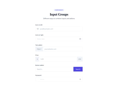 Screenshot of Form Input Group template
