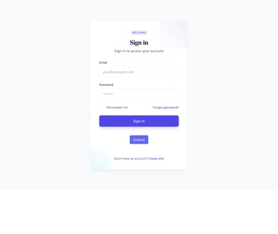 Screenshot of Form Login template