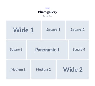 Screenshot of Gallery Justified template