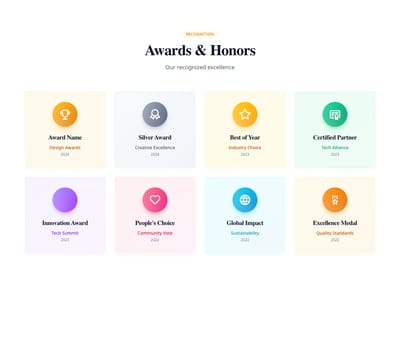 Screenshot of Gallery Awards template