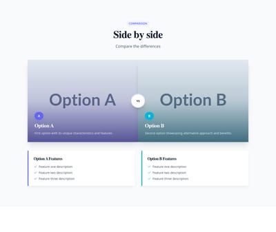 Screenshot of Gallery Comparison template