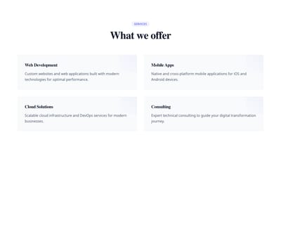 Screenshot of Grid 2 Columns template