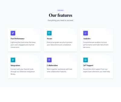 Screenshot of Grid 3 Columns template
