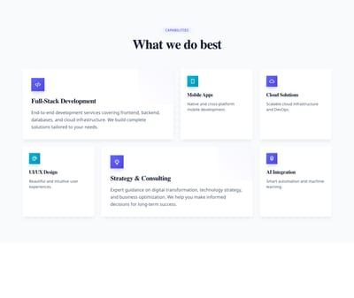 Screenshot of Grid Asymmetric template
