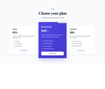 Screenshot of Grid Featured Center template
