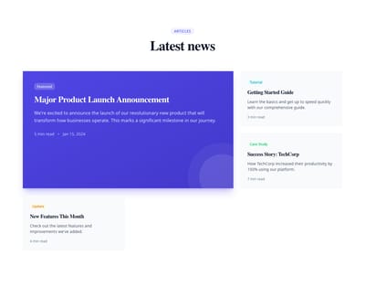 Screenshot of Grid Featured First template
