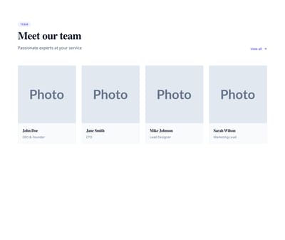 Screenshot of Grid With Header template