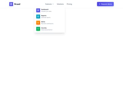 Screenshot of Header Dropdown Icons template