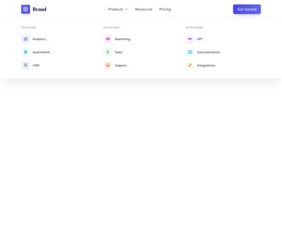 Screenshot of Header Mega Menu template