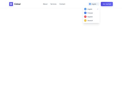 Screenshot of Header Language Switcher template