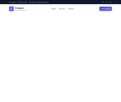 Screenshot of Header Split template