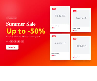 Screenshot of Hero Ecommerce Sale template