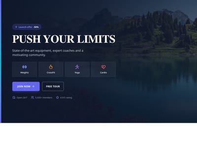 Screenshot of Hero Fitness Gym template