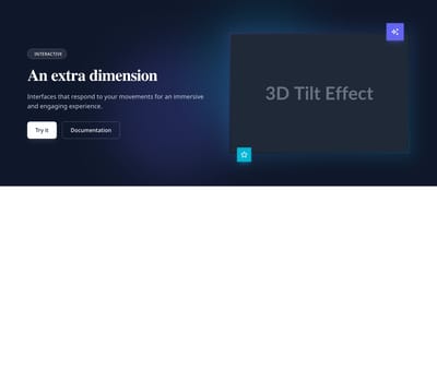 Screenshot of Hero Image 3D Tilt template