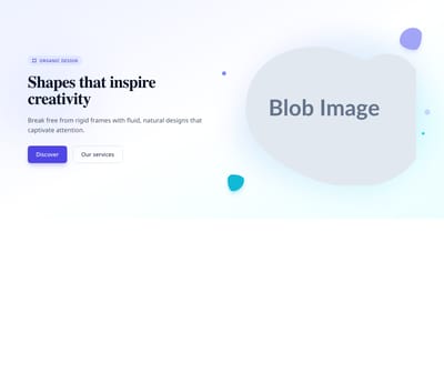 Screenshot of Hero Image Blob Shape template
