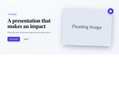 Screenshot of Hero Image Floating template