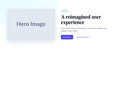 Screenshot of Hero Image Left template