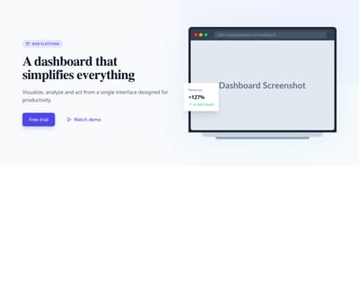 Screenshot of Hero Image Mockup Laptop template
