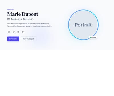 Screenshot of Hero Image Portrait template