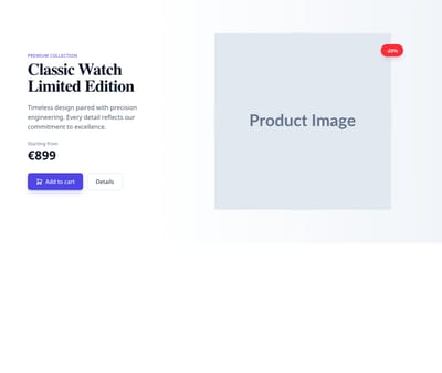 Screenshot of Hero Image Product template