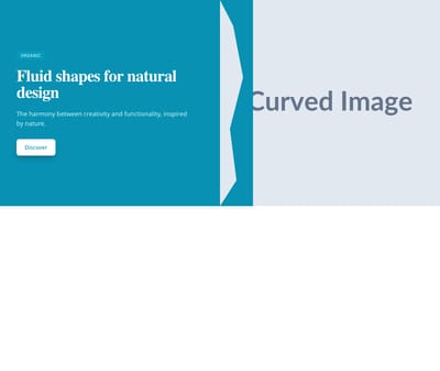 Screenshot of Hero Image Split Curved template