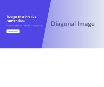Screenshot of Hero Image Split Diagonal template