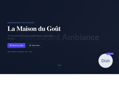 Screenshot of Hero Restaurant template