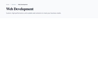 Screenshot of Hero Simple Breadcrumb template