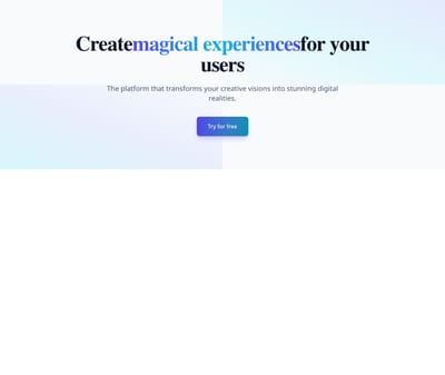 Screenshot of Hero Simple Gradient Text template
