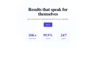 Screenshot of Hero Simple With Stats template