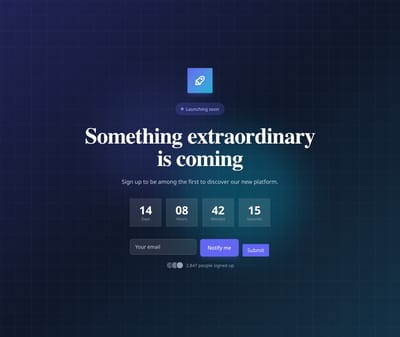 Screenshot of Hero Startup Launch template