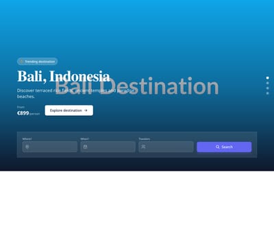 Screenshot of Hero Travel Destination template