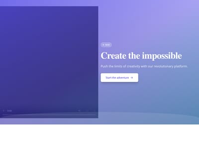 Screenshot of Hero Video Background Gradient template